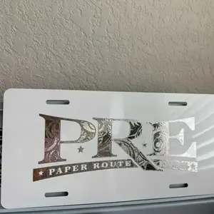 PRE License Plate in Black/White, Truck Car tags, Aluminum Vanity Plate, Truck Exterior Accessory