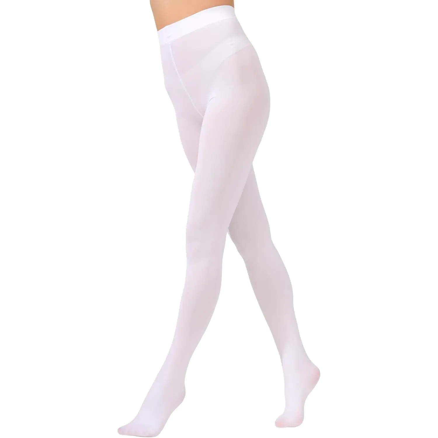 Women's 80 Denier Solid Opaque High-Waist Full-Length Footed Pantyhose - Microfiber Yarn, 3D Spandex Knitting, Slim, Casual, Fit, Soft, Comfortable, Stretchable, Smooth, Multi-Size, All Seasons, Day Wear for Sports, Halloween Costume, Opaque Look