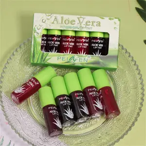 6-Piece Aloe Vera Lip Tint Set – Moisturizing Liquid Lipsticks with Glossy, Glitter Finish Lightweight Lipgloss
