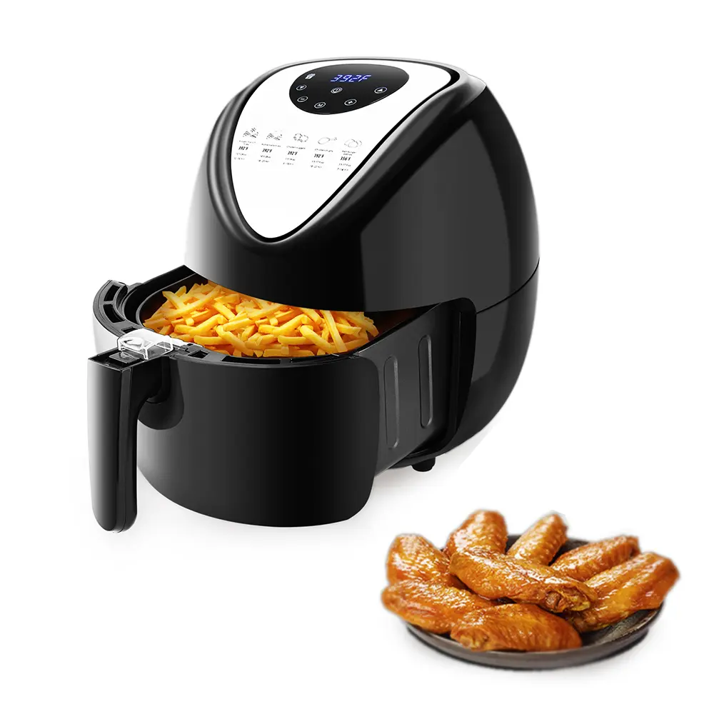 6.8QT Air Fryer Toaster Oven, 1800W 120V/60Hz Power, 7 Preset Functions, Guided Cooking, Non-Stick Basket, (12.05x15.12x13.23)"/(30.6x38.4x33.6)cm Size, 0-30mins Timer, 1x Food Clip, 1x Manual, Carry Handle, 140 To 392 °F