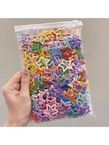 50pcs Assorted Purple Star Hair Clips - Trendy & Playful Accessories