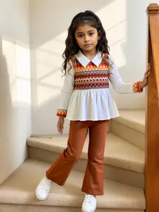 Girls' Long-sleeved Set with Bow Design Soft Breathable Fabric Comfortable Everyday Wear Ideal for Special Events and Casual Playwear Cozy Home Tracksuit