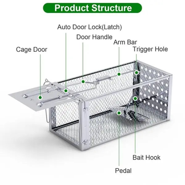 Single-Door Humane Rodent Trap – Catch & Keep Cage for Hamsters, Mice, Voles | Safe Capture Without Harm, Perfect for Temporary Pet Housing