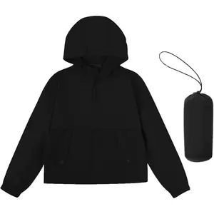 Boys Girls Packable Rain Jacket Lightweight Waterproof Hooded Raincoats Windproof Size 3-12Y