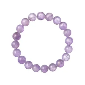 Natural 10mm Amethyst Crystal Bracelet for Spiritual Growth & Protection - Handmade Purple Beaded Bracelet for Clarity & Healing - Amethyst Bracelet Gift for Her