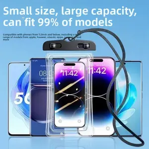 Waterproof Phone Pouch, Universal Fit for Most Smartphones, Touch-Sensitive Screen Cell Phone Dry Bag for Beach & Cruise Essentials, Touch Screen, Lanyard Included