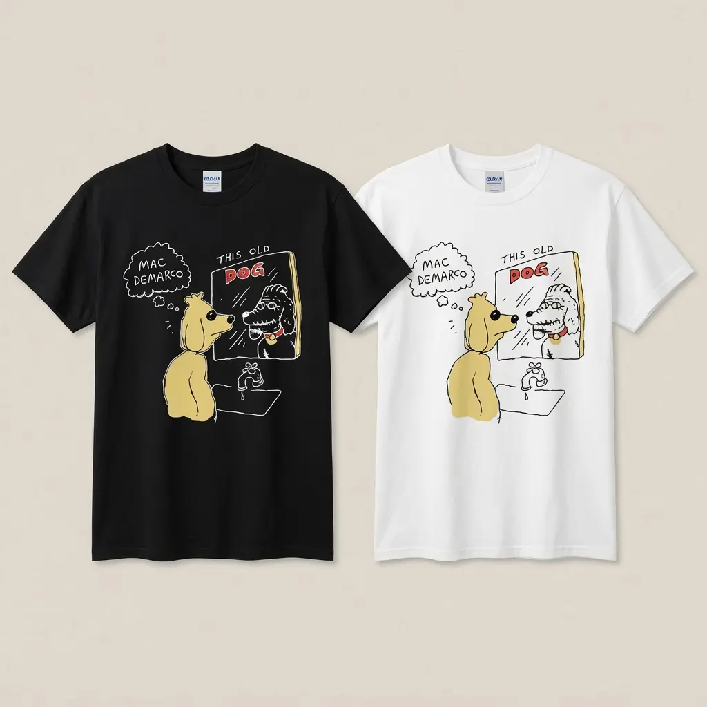 Men's Mac Demarco Exclusive This Old Dog Album T-Shirt - Classic Garment with Seamless Fabric Sleeves - Indie Music Apparel Gift