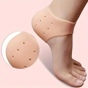 Silicone Heel Protector Pads 1 Pair - Gel Heel Cushion Sleeve for Cracked Heel Repair, Callus Removal - Unscented Moisturizing Foot Care Guards for Women and Men