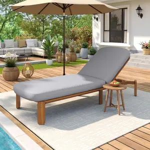 [Bellemave] Chaise Lounge Outdoor| 3-Position Adjustable Backrest| Pool Lounge Chair| Waterproof Thick Cushion| Poolside & Patio