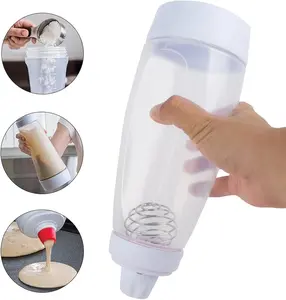 Pancake Batter Dispenser Bottle, Pancake Mix Dispenser Bottle with Stirring Ball, Kitchen Batter Squeezer Bottle for Pancakes Waffles Muffins & Cupcakes, Kitchen Gadgets for Home Use