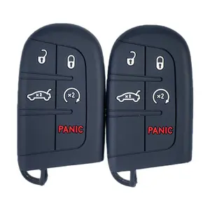 Key Fob Case with Keychain, Car Key Accessory, Full Protection Cover for Jeep, Dodge, Chrysler, Cherokee Limited 2016-2019/Grand Cherokee 2015-2019/Compass/Renegade/S Special Edition/Challenger/Journey/Charger/Hellcat/300C