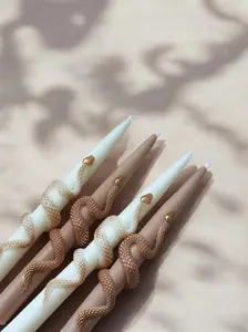 Set of 2 Snake Taper Candles / Dark Academia Decor | Best Friend Gift | Gothic Candle