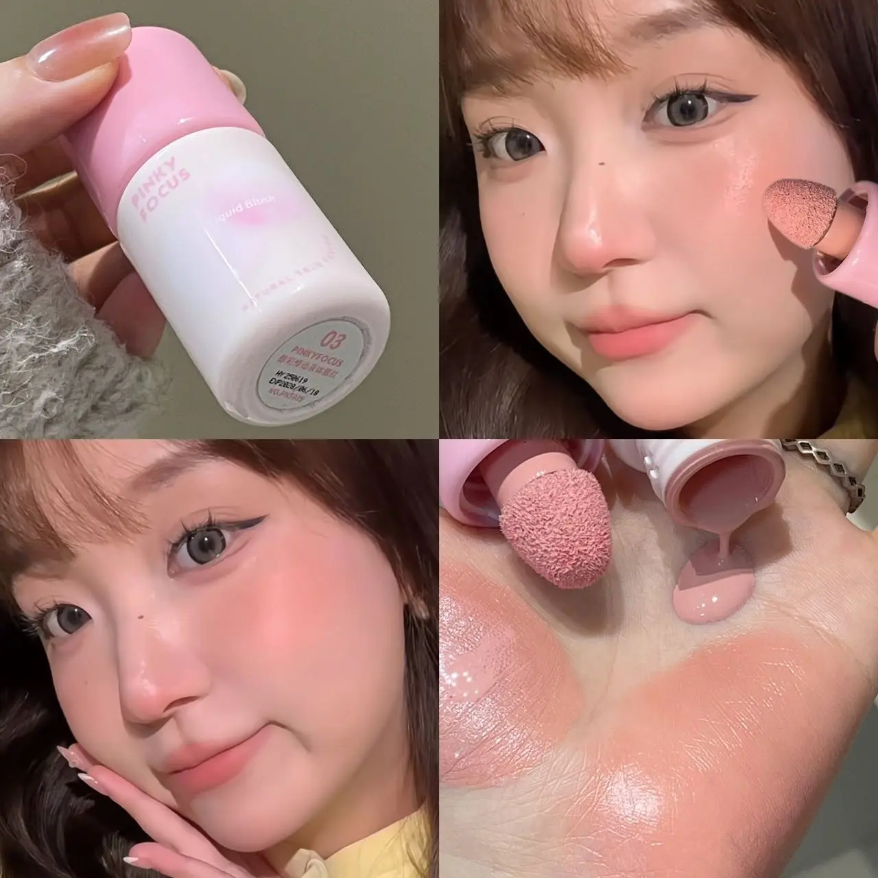 Liquid blush stick Cheek Tint with a sponge tip, suitable for lips and cheeks; waterproof and long-lasting; color-correcting; suitable for all skin tones; provides a brightening effect; the perfect gift, Beauty Cosmetics, Topical Cosmetic