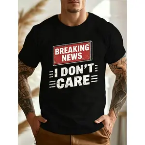 Latest Announcement I Dont Care Retro Statement T Shirt Bold Sarcastic Casual Summer Tee