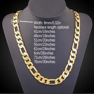 1pc  Plated Thick Figaro Chain Necklace for Men Heavy Duty Hip Hop Style No Fade Luxury Pendant Father's Day Birthday Gift Graduation Present TikTok Viral