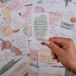 Inspirational Prayer Cards, 60 Unique Bible Verse Assorted Mini Scripture Encouragement Motivational Christian Gifts (Watercolor)