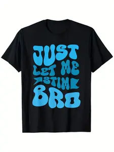 Just Let Me Stim Bro" Funny Autism Awareness Boys' T-Shirt - Soft, Breathable Cotton, Comfort Fit Short Sleeve Tee for Youngsters - Perfect Gift (3-13Y)