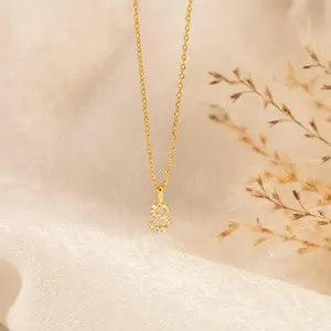 Gold Initial Necklaces for Women, Dainty 14K Gold Plated Letter Necklace Tiny A-Z Pendant Choker Necklace Trendy Cute Personalized Name Necklace Gold Jewelry Necklace for Women Gift