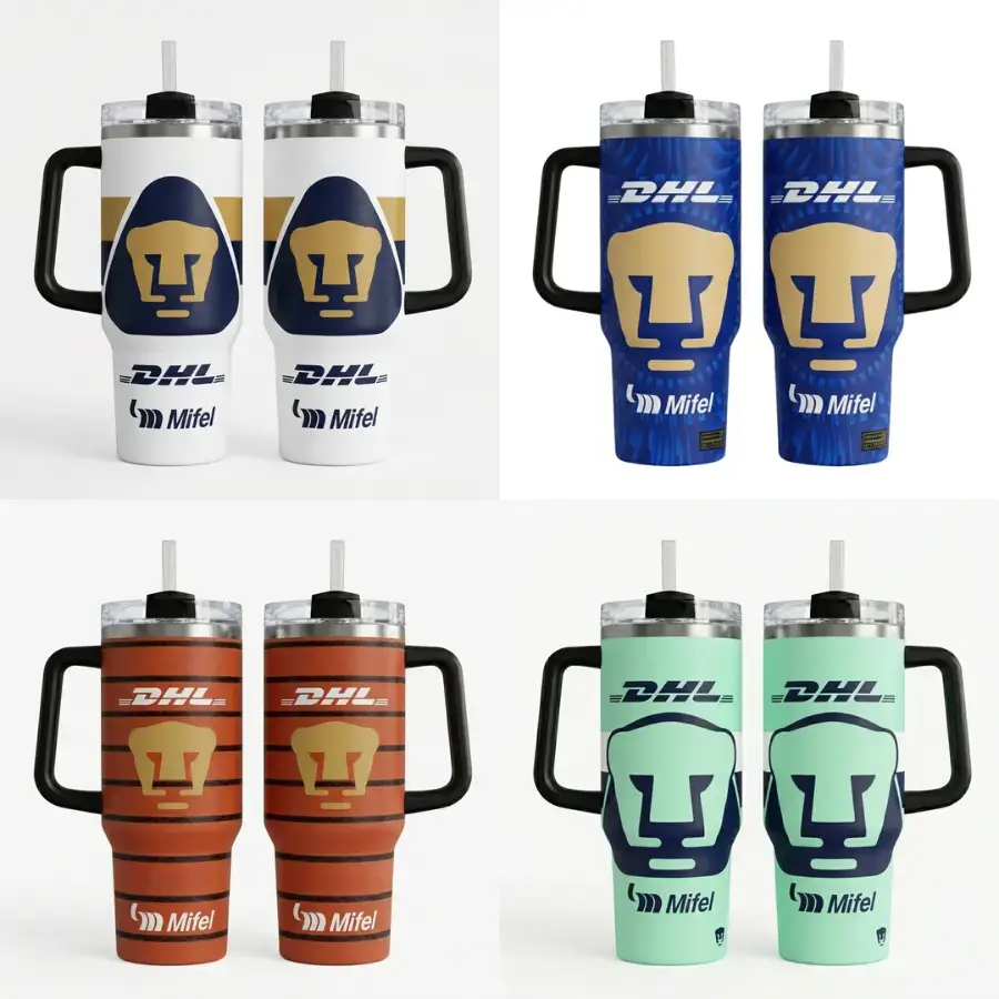Style Tumbler 20oz 40oz, Mexico Soccer Fan Travel Mug with Handle & Straw, Insulated Stainless Steel Cup, Hot Cold Drinkware Gift