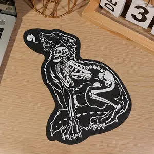 Goth Iron-On Sew-On Patches - Large 9.84in×6.5in Wolf, Retro Punk Skull Designs, for Clothing, Backpacks