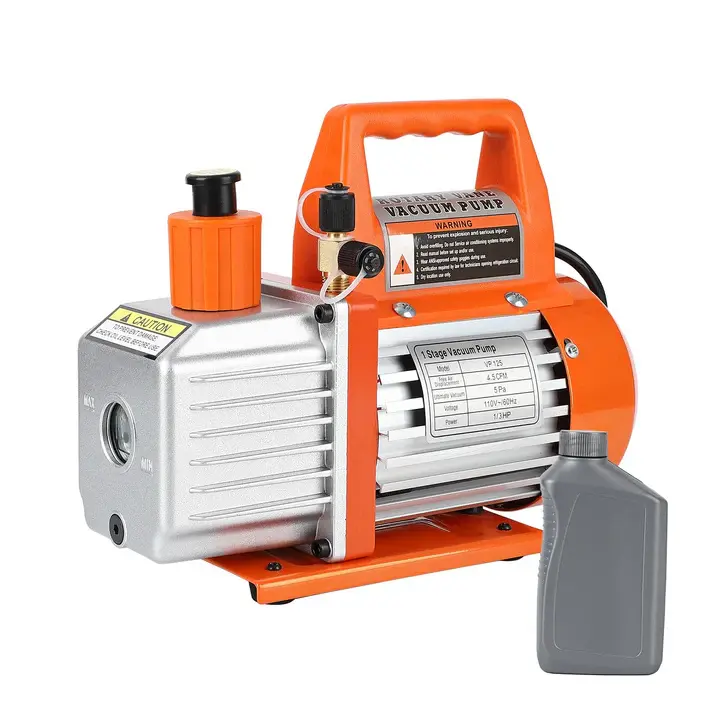 Garvee 3.5CFM 1/4HP Single-Stage Rotary Vane Vacuum Pump Air Conditioner Refrigerant HVAC Tool with Oil Bottle for R12 R22 R134a R410a