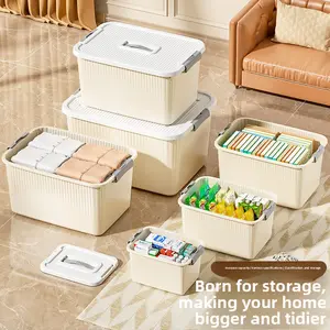 Langkes Large Capacity Fabric Storage Bins with Lids and Wheels Heavy Duty Toy Organizer Box for Lego Books Snacks Clothes Cream Aesthetic Open Storage Baskets Home Organizer