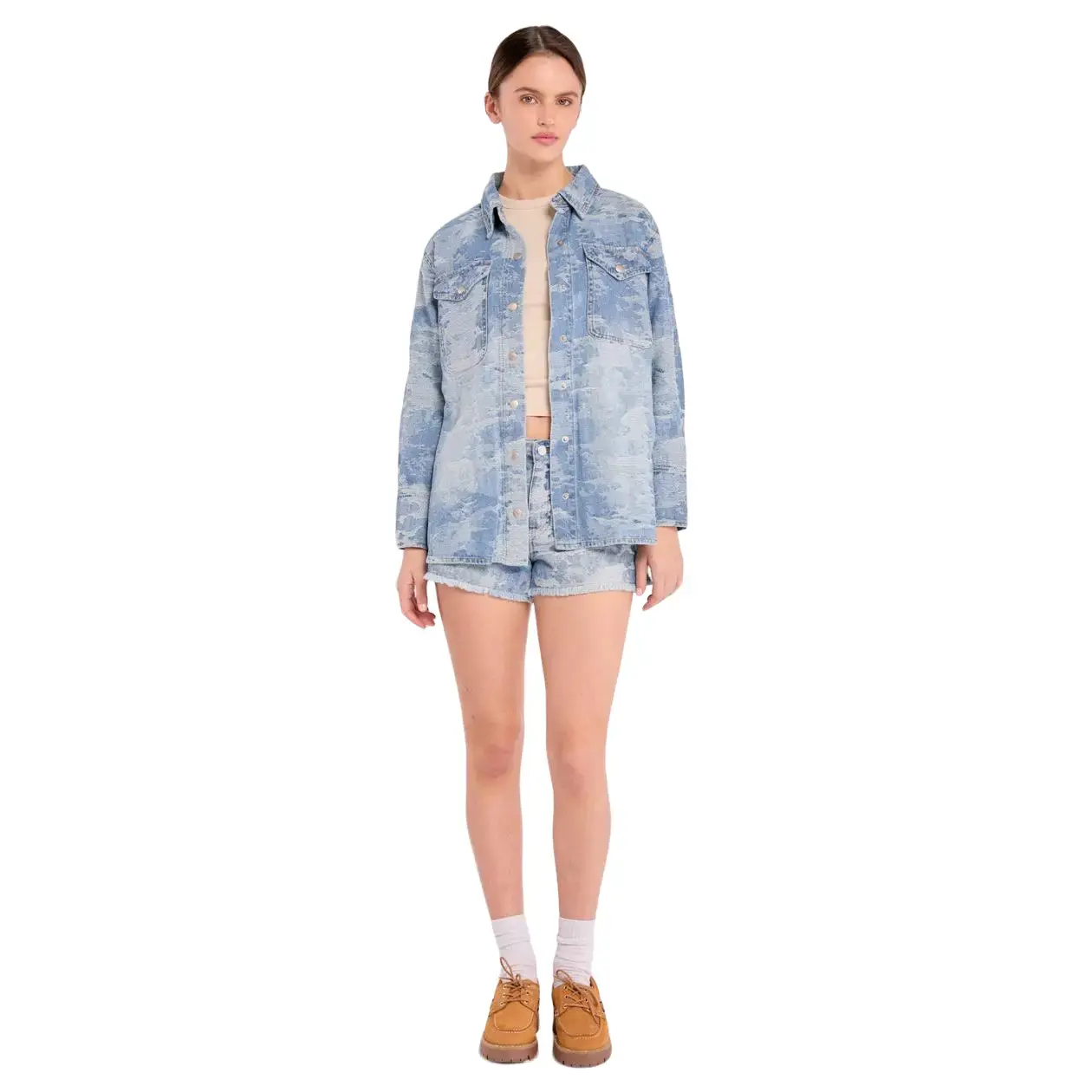 PTCL Moon Camo Jacquard Button Up Shacket