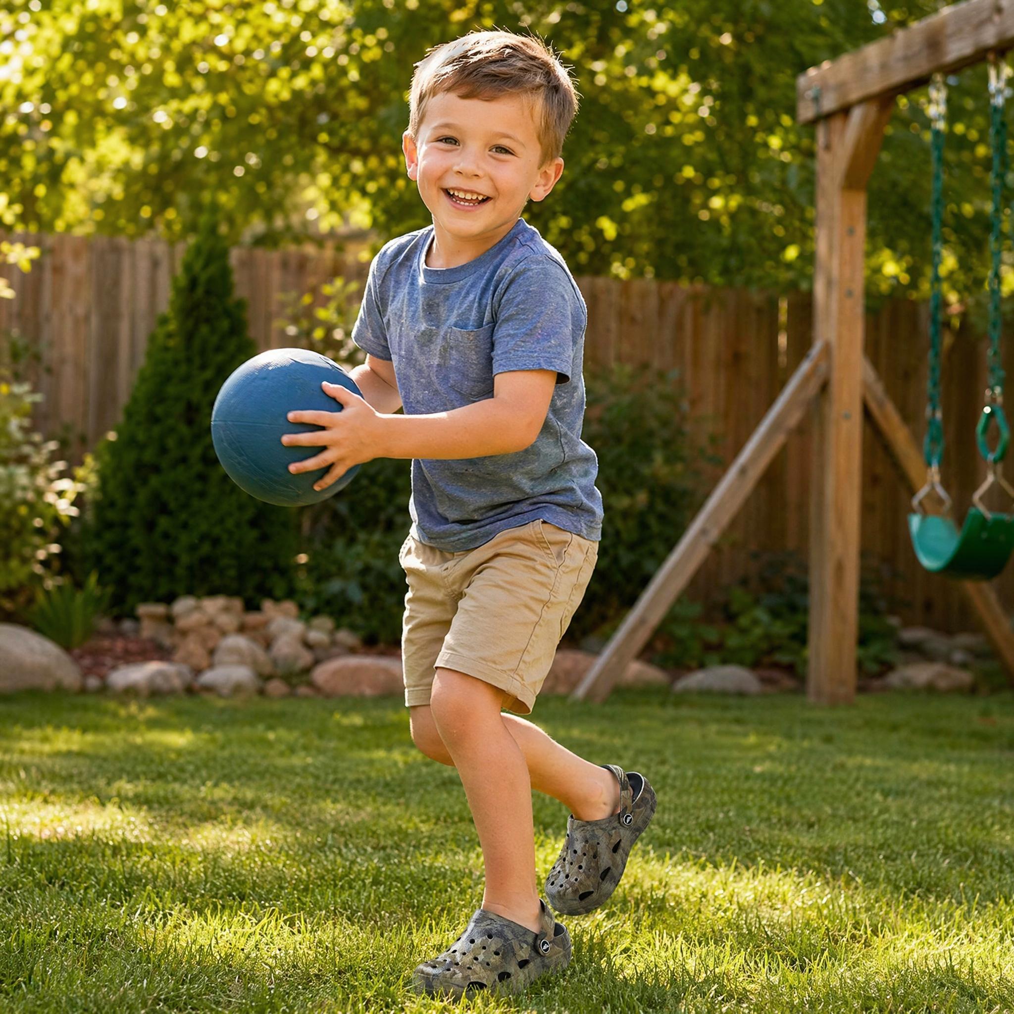 Kids' 2-Way Wear Slip On Clogs, Round Toe EVA Flexible Sandals for Boys & Girls, Summer Shoes with Arch Support and Anti-Slip Sole, Soft Soled Sandals, Footwear, Slides Slippers, Casual, Outdoor Play, Synthetic, Wear-Resistant Eva Handles Daily Play