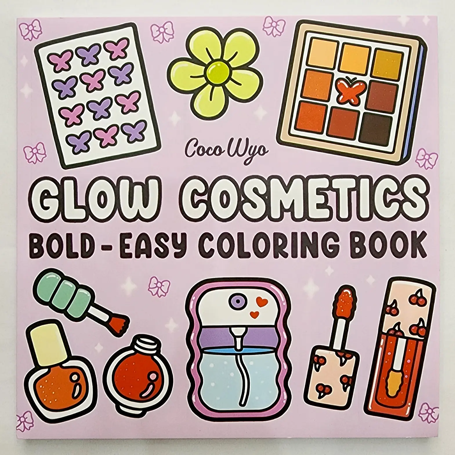 Glow Cosmetic Coloring Book for Adults and Kids, Single-Sided and Big Designs for Relaxation Featuring Cosmetic Items, Makeup, and Skincare Products
