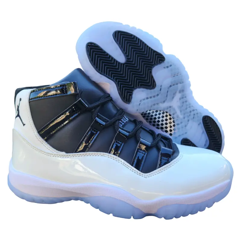White Black Patent Leather High‑Top Sneakers, Glossy Patent Upper, Unisex Retro Basketball Shoes, Trendy Streetwear Footwear for Daily Wear