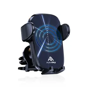 AutoSky Wireless Cellphone Car Charger, New Electronic Smartphone Car Phone Holder Charger, 360 Air Vent Adjustable, Auto-Clamping, Wireless Car Charger Mount for iPhone 15/14/13/12/11/Pro Max/Samsung Phones Charging Device Mobile