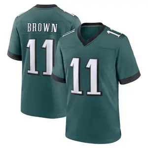 Philadelphia Brown 11 Green/Black/White/Kelly Green Football Player Game Jerseys Sports Stitched T-shirts Top for Men Women Youth Boys Girls Comfortable & Stylish