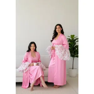 Luxury Pink Silk Robe for Women – Blossom Edition | Intentional Soft Mom