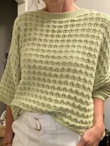 CROCHET KNITTED TOP - GREEN