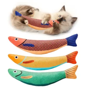 3 Pack Cat Toys Saury Fish, Soft Durable Interactive Kitten Kicker for Indoor Kitty Exercise 9.4 Inches for All Breeds dog  hearing  protection