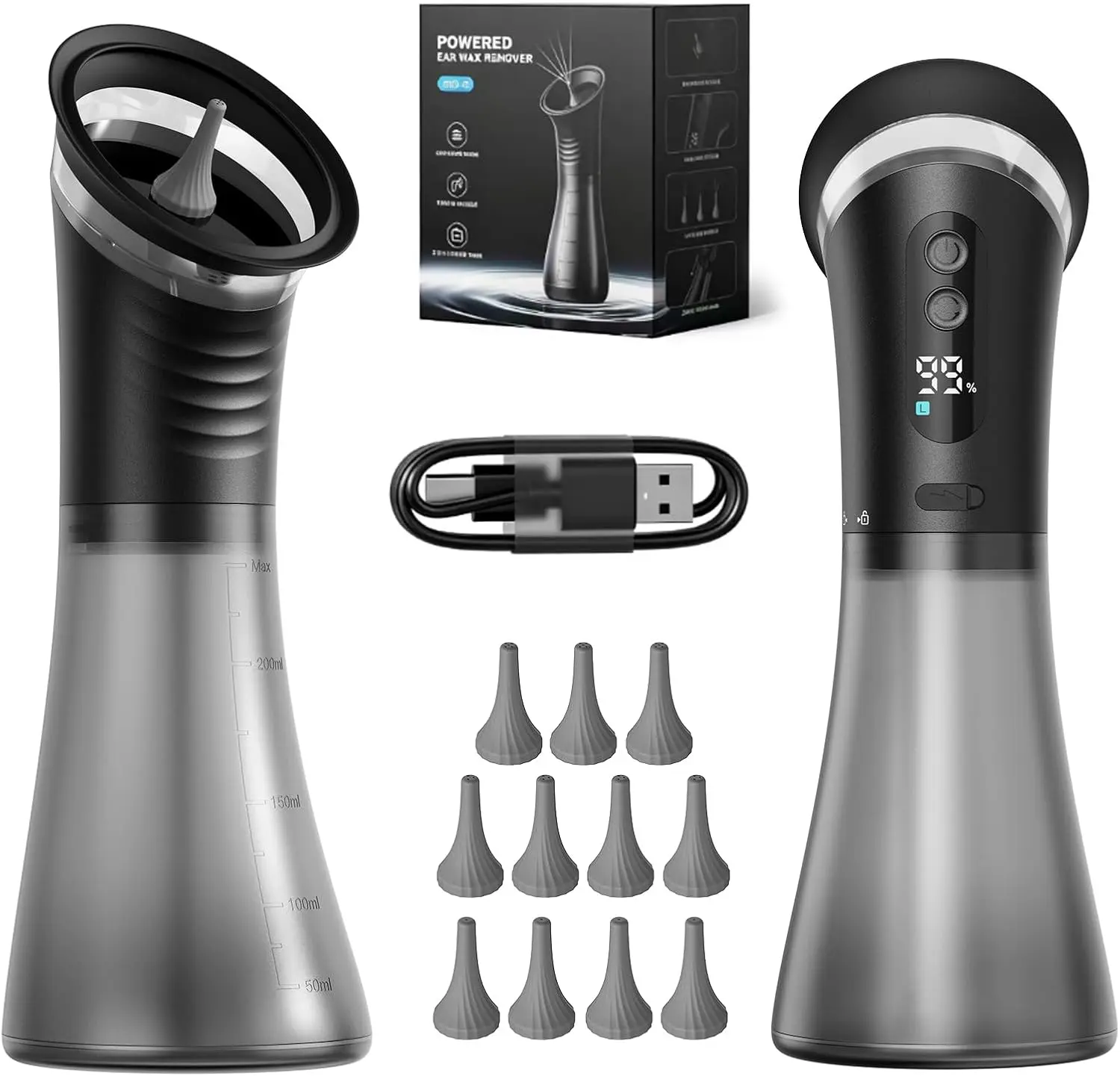 Upgraded Ear Wax Removal Kit, Electric Ear Wax Removal Tool for Tinnitus Relief, Safe & Gentle Ear Cleaner with Ear Irrigation Flushing System, Ipx7 Earwax Removal for Adults tiktokshopbacktoschool, Ear Canal Cleaner, Adult Ears