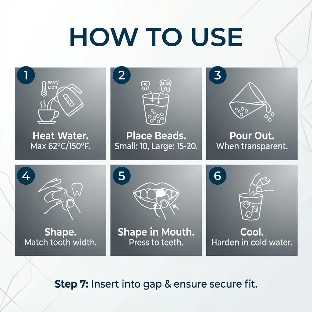 Moldable False Teeth, Teeth Repair Kit,Comes with 4 repair tools,Veneer teet,Shapeable Denture RepairPellets for Broken Teeth & Missing Teeth-Oral Care Product | Ideal for Films, TV Programs, Halloween, Various Dance Parties, Cosplay, Oral Gel