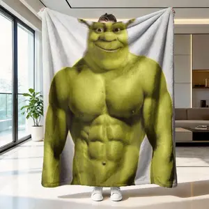 Fun Cartoon Monster Flannel Blanket, Soft Skin-Friendly Warm Throw, Cartoon Decorative Cover, Multi-Use Home Blanket