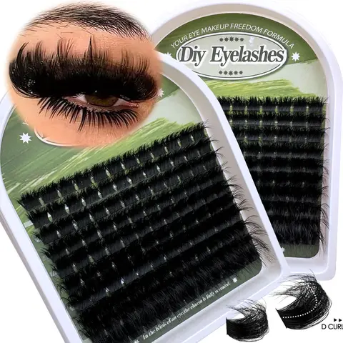 Plush Eyelash Extension Kit, Russian Roll D Curl, Mixed Thickness & Length Options, Dramatic Lashes, 200pcs/150pcs/140pcs, Solid Form, Individual False Eyelash, Eyelash Falsies, Cosmetic Eyelashes, Eyelashes Set