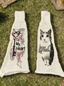 Cute Y2K Cat Leg Warmers Jk Hot Girls Socks Knee High Knitted Lolita Long Leg Warmer Stackable Socks Spring Fashion