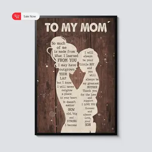 [Mother's Day Collection - Sale Up To 40%] To My Mom From Son Poster, I Learned from You Wall Art, Heartfelt Mother Gift Print, Emotional Mom Quote Decor, Birthday or Mother's Day Gift