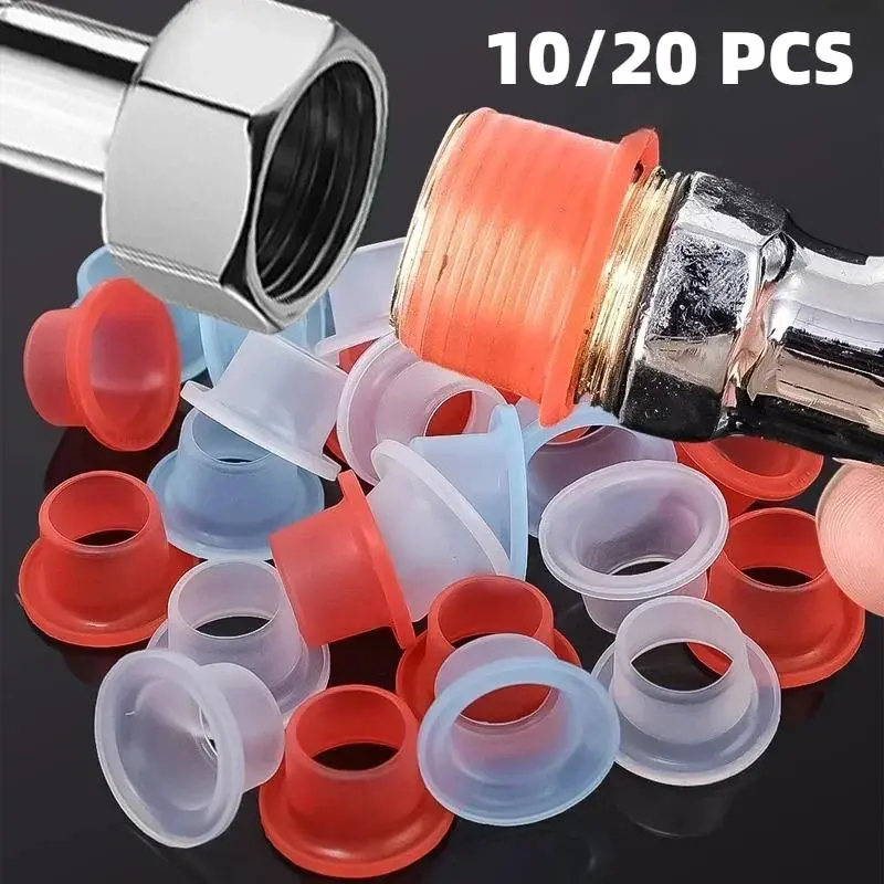 10/20 PCS Premium Silicone Leak Proof Sealing Gasket for Faucets, Anti Drip Plug for Triangular Valve Rubber Hose
