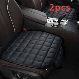 2pcs Car Seat Cushions, Summer Comfort Short Plush Grid Style, Soft and Breathable, No Backrest, Suitable for Sedan Mpv Suv Truck RV, Automotive Interior Cushion