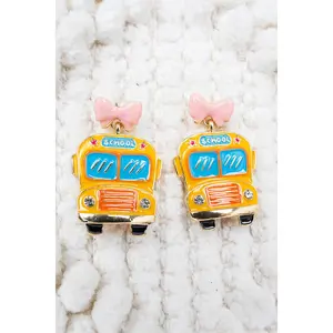 School Bus Charm Earrings