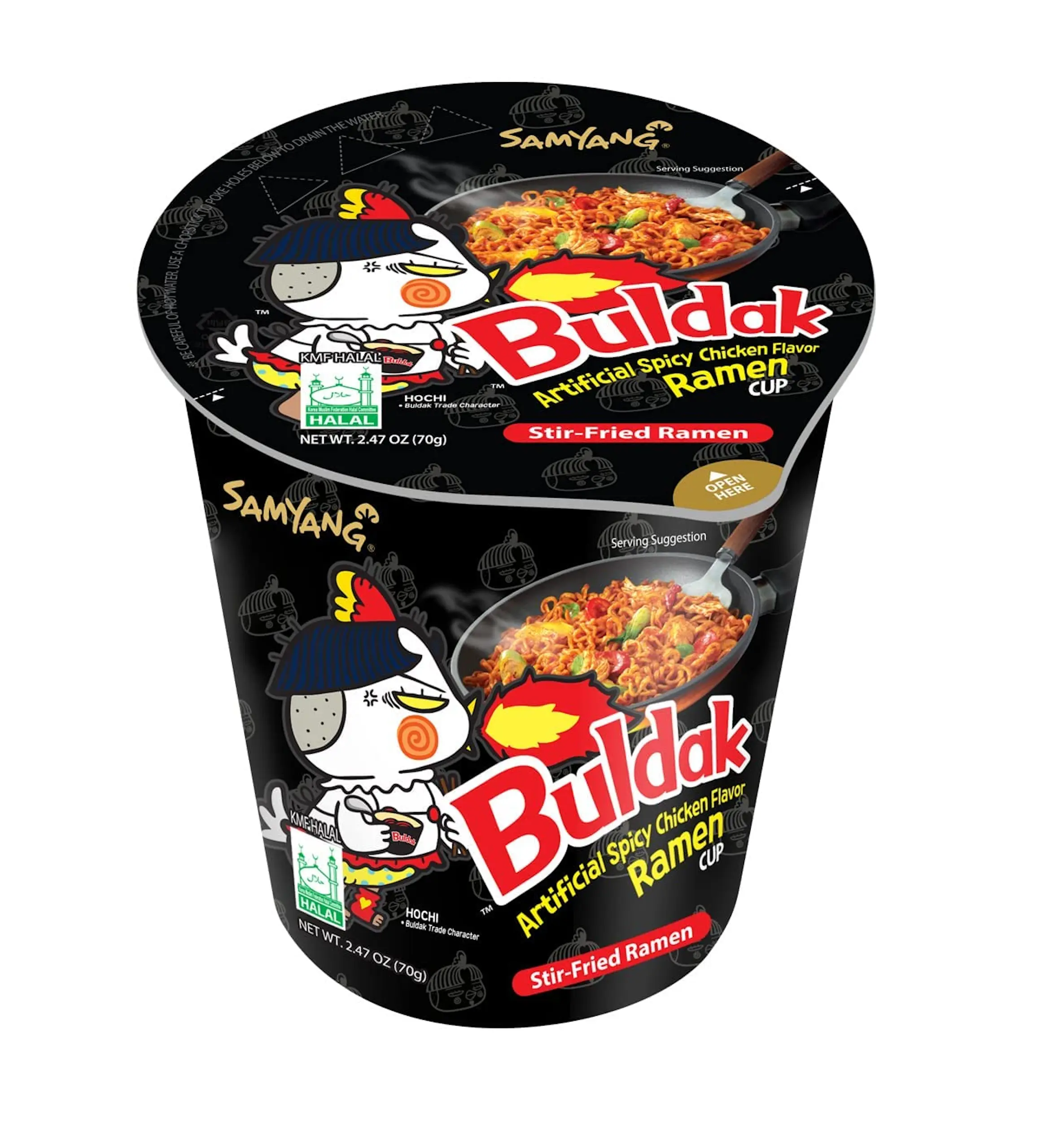 Samyang Buldak Chicken Spicy Chewy Instant Ramen Cup Noodles, Pantry Food for Quick Meals, Buldak Ramen Noodles