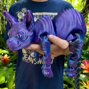 6pcs 48cm/18.9in 3D printed Hairless cat statue, Cute Animal Action Figures for Home, Office, Decor, Unique Desktop Decoration & Collectible