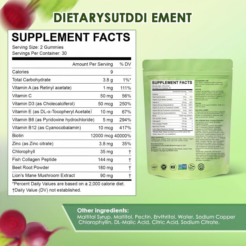 SDRXDE Sugar-Free Cranberry Probiotic & Collagen Gummies for Women, Individually Wrapped Daily Wellness Support c e vitamins Organic Liposomal Lymphatic Triple Herbal Health Drops alpha 10-in-1 shilajit gummies healthy age zeaxanthin vitamin d3 k2 mk7 pm