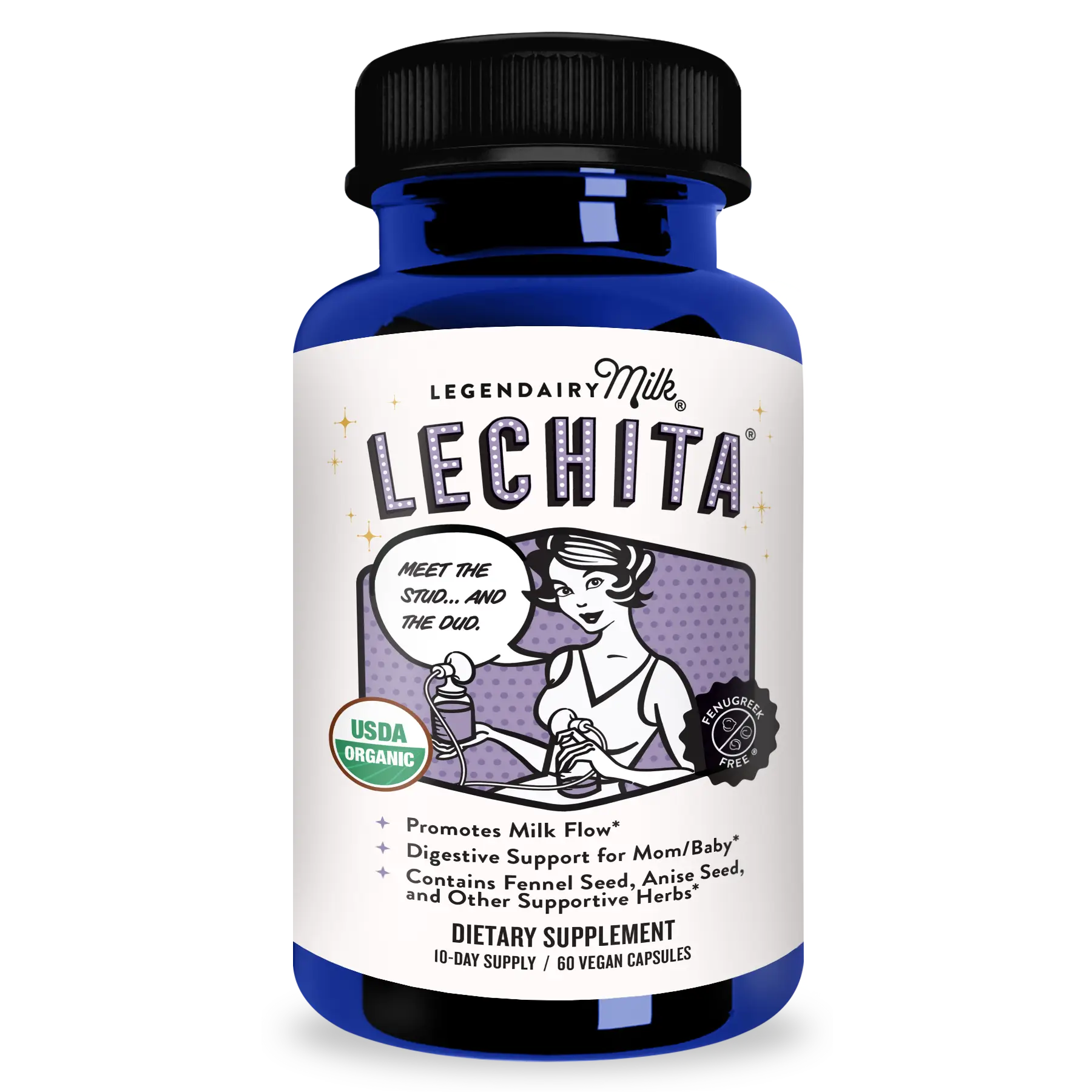 Lechita - Legendairy Milk - Milk Supply - Lactation Supplement - Certified Organic Herbs - Vegan, Kosher, Halal Certified
