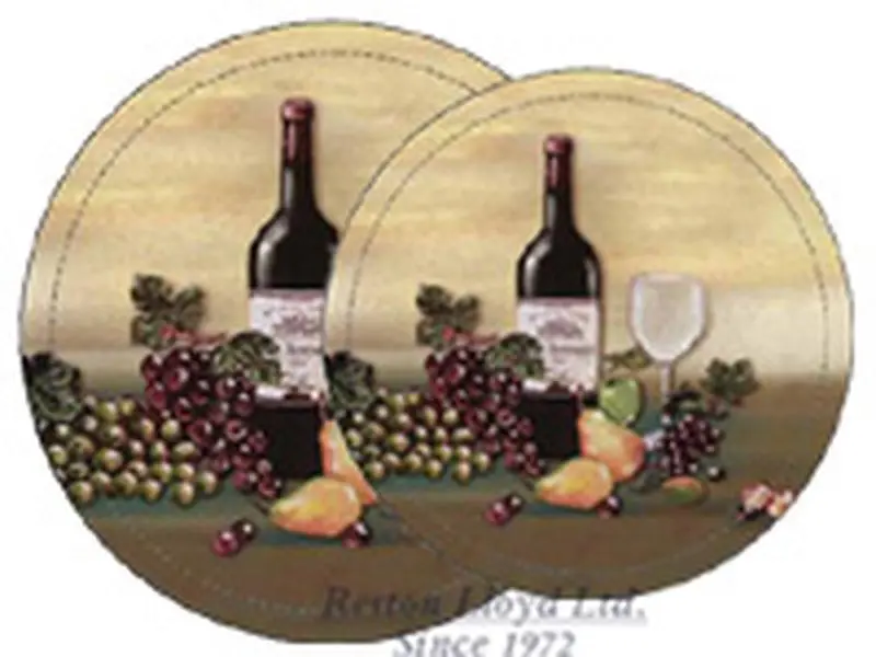 Reston Lloyd Electric Kitchen Tin Burner Cover Set, 4-Piece Wine & Vine Design