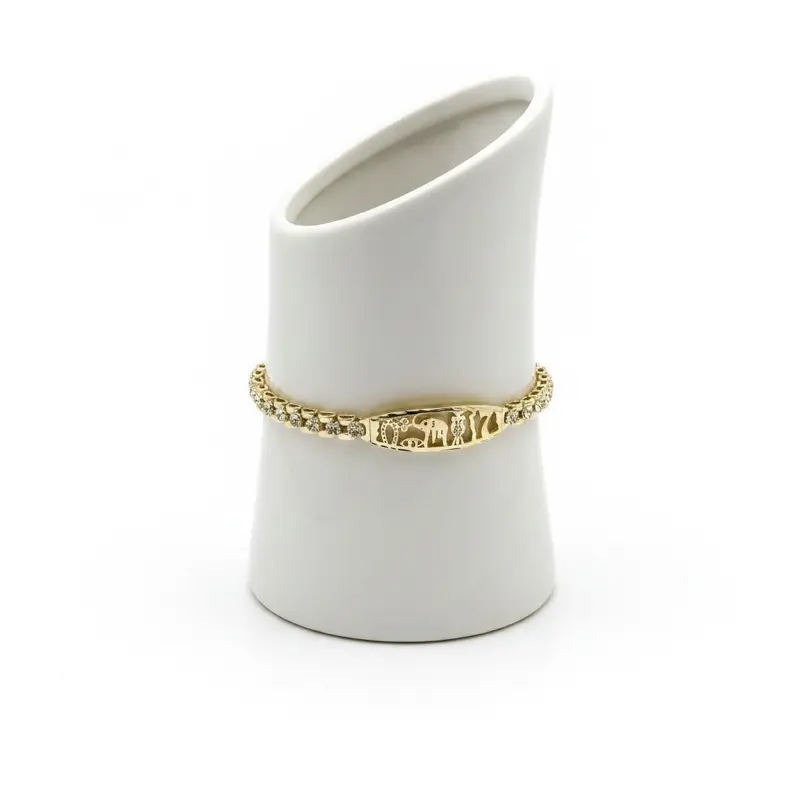 Brazalete #440 estilo 7 potencias Gold plated